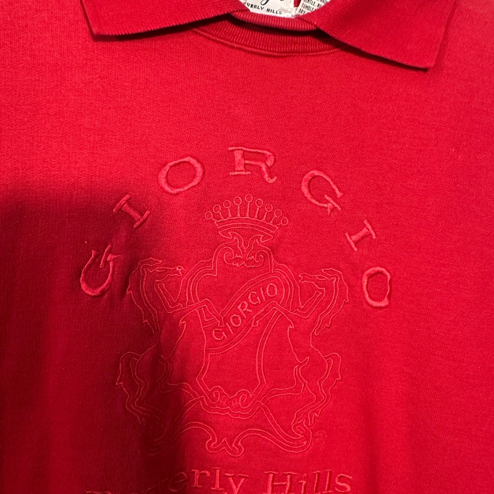 Giorgio Beverly Hills Vintage Red Sweatshirt No Size EUC - Picture 4 of 7